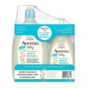 Aveeno Baby Daily Moisture Wash and Shampoo Set for Baby's Hair and Sensitive Skin — 976ml & 354ml