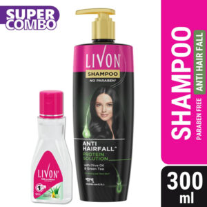 Livon Anti Hairfall Protein Shampoo 300ml & Livon Hair Serum 100ml — Combo