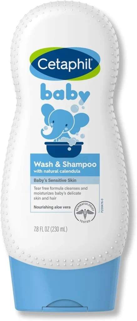 Cetaphil Baby Wash & Shampoo with Natural Calendula for Sensitive Skin — 230ml