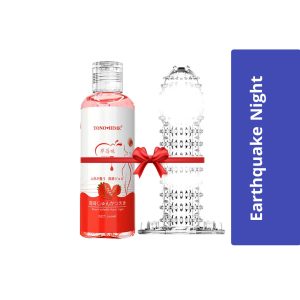 Earthquake Night Special Package Strawberry Lubricant Gel 100ml & Silicone Soft Magic Condom